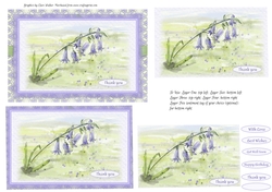 BLUEBELLS: Floral Step-by-Step 6x4 Thank You Card Front With Easy Decoupage