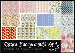NATURE BACKGROUNDS KIT 1: 15 Nature-Themed Floral & Animal Backgrounds & Backing Papers With Commercial Use