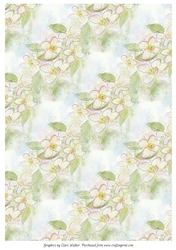 APPLE BLOSSOM BACKGROUND/BACKING PAPER: A4 with Commercial Use