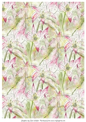 STARGAZER LILIES BACKGROUND/BACKING PAPER: A4 with Commercial Use