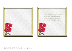 RED POPPY INSERTS: Two 6x6 Inch Poppy Inserts, One Blank, One With Verse.