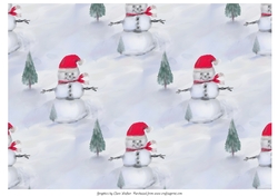 CHRISTMAS SNOWMAN SANTA : A4 Background/Backing Paper With Commercial Use