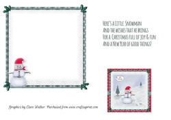 CHRISTMAS SNOWMAN SANTA INSERT: Blank Insert With Optional Snowman Verse, Bonus Gift Tag/Mini Topper & Commercial Use
