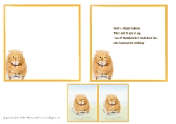 HAMSTER INSERTS: 5x5, One Blank, One with Birthday Verse, Plus Mini Gift Tag & Commercial Use