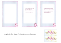HOLLYHOCKS & POLKA DOTS: 3 Inserts to Fit 4x6 Cards, 1 Blank, 2 With Thank you Verses, Plus Bonus Mini Gift Tag/Topper