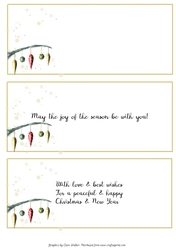 3 CHRISTMAS ORNAMENT INSERTS: 1 Blank, 2 With Messages/Verse Commercial Use Included