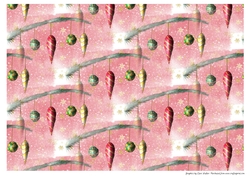 CHRISTMAS ORNAMENT BACKGROUND/BACKING PAPER: A4 Horizontal Orientation With Commercial Use
