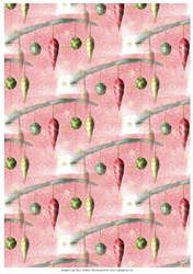 CHRISTMAS ORNAMENT BACKGROUND/BACKING PAPER: A4 Vertical Orientation With Commercial Use