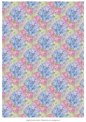 HYDRANGEA BACKGROUND/BACKING PAPER: A4 With Commercial Use