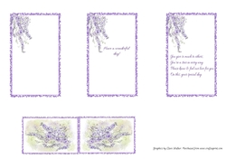WISTERIA: 3x inserts for a 4x6 Card, 1 Blank, 2 With Verse,& Bonus GiftTag/Mini Topper