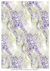 WISTERIA: A4 Purple Floral Background/Backing Paper With Commercial Use 