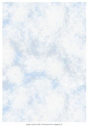 PAINTED BLUE SKY & WHITE CLOUDS: A4 Background/Backing Paper With Commercial Use