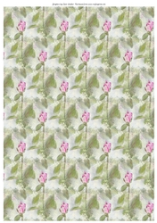 PINK ROSEBUD BACKGROUND: A4 Backing Paper With Rosebuds & Commercial Use