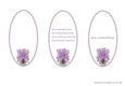LILACS: 3 Purple and Pink Floral Inserts/Mini Toppers, 1 Blank, 2 With Verse/Sentiments