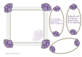 PURPLE ASTERS: Purple Floral Insert With 1 Blank and 2 Verse Ovals
