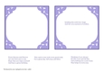 2 PURPLE AND WHITE FAUX DIE CUT INSERTS: 1 Blank, 1 with Verse, Plus 3 Bonus Verses