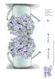 WATERING CAN SHAPED CARD: With Purple Flowers, Easy Decoupage and 3 Sentiment Tags