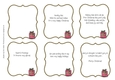 6 CHRISTMAS PRESENT MINI-INSERTS OR MINI-TOPPERS: 1 Blank, 5 With Verse