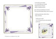 SPRIGS OF LAVENDER INSERT: 6x6 Purple Floral Lavender Insert, With 4 Optional Verses and a Bonus Gift Tag