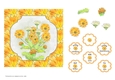 ORANGE FLORAL QUICK CARD: 6x6 Marigold Calendula and Daisy Quick Card Front with Faux Die Cut Frame, Decoupage and 6 Sentiment Tags