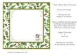 WATERCOLOUR HOLLY PATTERNED INSERT: 7x7 Blank Christmas Insert With 6 Mix N Match Bonus Festive Verses /Sentiments