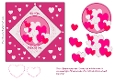 BE MINE VALENTINE HEARTS:  6x6 Card Front With 5 Decoupage Layers