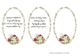 3 CHRISTMAS FLORAL OVAL INSERTS/MINI-VERSE TOPPERS: One Blank, Two With Verse