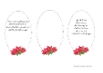 POINSETTIA INSERTS: 3 Oval Christmas Floral Inserts/Mini Toppers, 1 Blank and 2 With Verse 