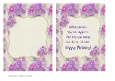 PINK & PURPLE ASTER FLOWER INSERTS: 5x7 Floral Birthday Inserts, 1 Blank, 1 With Verse