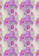 A4 PINK & PURPLE ASTER FLORAL BACKGROUND: Wide Flower-Striped Bi-Directional Patterned Backing Paper