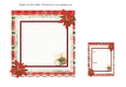 YULE LOG & POINSETTIAS - Christmas Insert & Bonus Gift Tag With Commercial Use