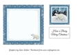 POLAR BEAR CHRISTMAS CARD INSERT, With Bonus Gift Tag/Mini Topper, Optional Verse & Commercial Use