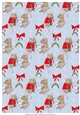 CUTE CHRISTMAS MICE BACKGROUND: A4 Pair of Cute Mice Patterned Background/Backing Paper with Commercial Use