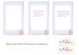 HOLLYHOCKS & POLKA DOTS: 3  Inserts to Fit 4x6 Cards, 1 Blank, 2 With Thank you Verses, Plus Bonus Mini Gift Tag/Topper