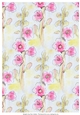 HOLLYHOCKS & POLKA DOTS: A4 Background/Backing Paper With Commercial Use