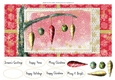 CHRISTMAS ORNAMENTS: Large Card Front, With Decoupage, 7 Sentiment Tags and Commercial Use