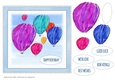 HOT AIR BALLOONS: 7x7 Quick Card Front For Birthdays/Good Luck/BonVoyage etc.
