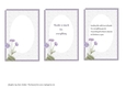 3 PURPLE FLORAL INSERTS: 1 Blank, 2 With Thankyou/Appreciative Verse