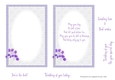 VERBENA: 2 Purple Floral Inserts (1 Blank, 1 With Verse) & 4 Bonus Verses