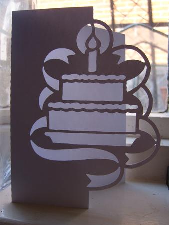 Birthday Cake Over the Edge Card