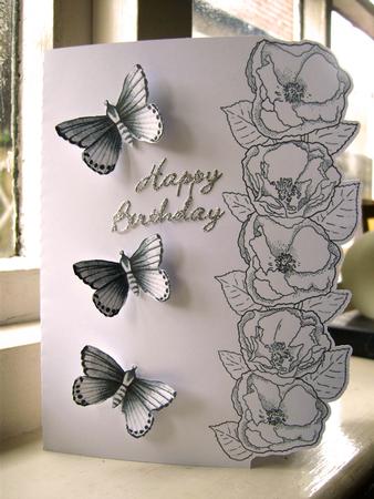SCANNCUT OPTIMISED Line Art (border Edge) Card 2 with Butterflies