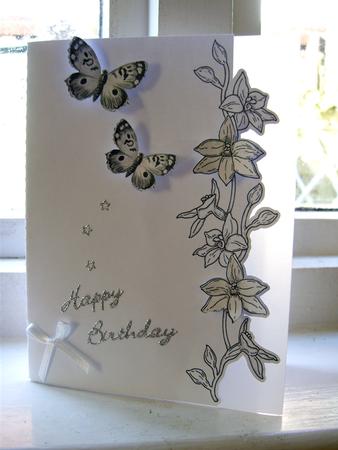 SCANNCUT OPTIMISED Line Art (border Edge) Card 3 with Butterflies