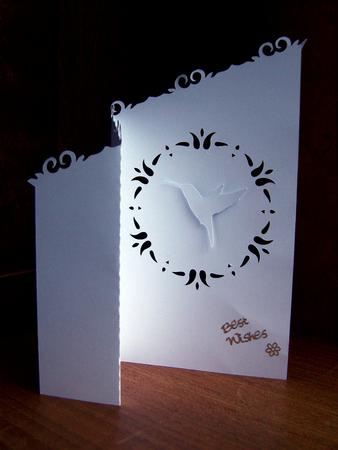 Fancy Fold Back Card With Humming Bird