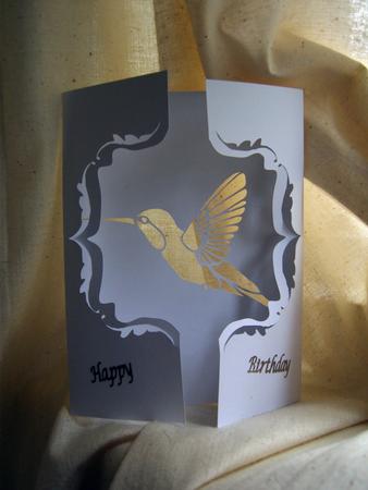 Framed Humming Bird Gatefold Card