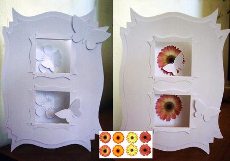 Fancy Frame Card With Flowers And Butterflies