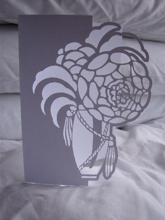 Vase Of Flowers Over The Edge Card