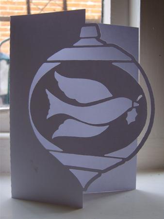 Christmas Bauble Over The Edge Card