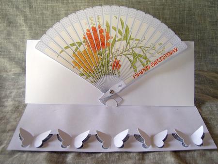 Wallflower Fan Card With Butterflies