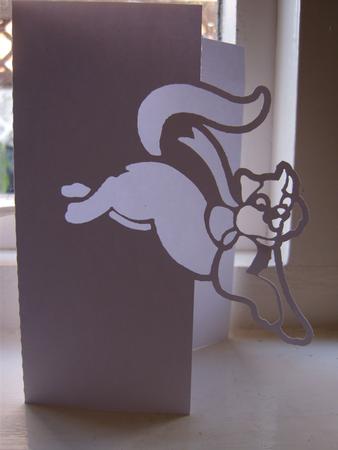Cat Over The Edge Card