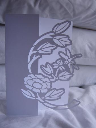 Floral 7 With Dragonfly Over The Edge Card